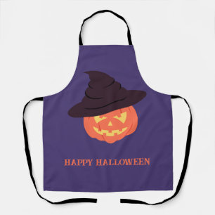 オレンジレトロパンプキンハロウィーンエプロン – ヴィンテージ エプロン