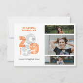 オレンジレトロビッグナンバーズ3-Photo卒業 招待状 (正面)