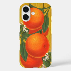 オレンジレトロフルーツクラートアート iPhone 16ケース