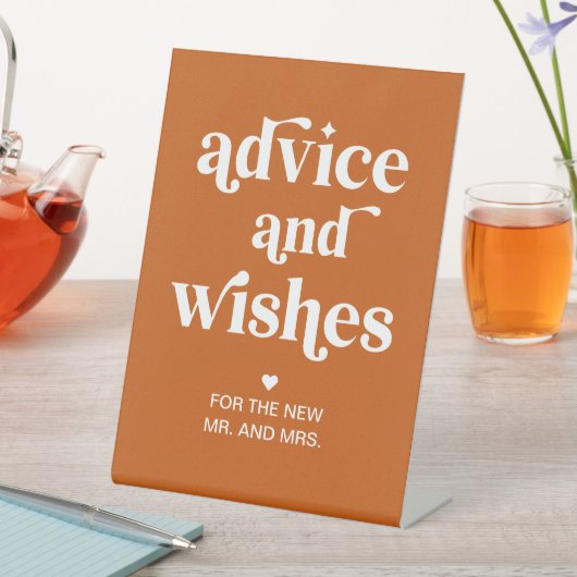 オレンジレトロボホ結婚のアドバイス&ウィッシュ 台座サイン (インサイチュ)