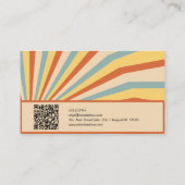 オレンジレトロラインとQR名刺 名刺 (裏面)