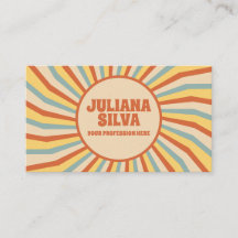 オレンジレトロラインとQR名刺