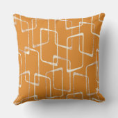 オレンジレトロリノプリント幾何学模様 クッション (裏面)