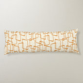 オレンジレトロリノプリント幾何学模様 ボディピロー (裏面)