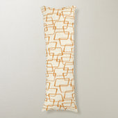 オレンジレトロリノプリント幾何学模様 ボディピロー (正面縦)