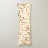 オレンジレトロリノプリント幾何学模様 ボディピロー (裏面 (縦))