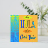オレンジレトロルアウ(ハワイ式宴会)フラの良い時間招待状 招待状 (スタンド正面)
