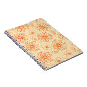 オレンジレトロヴィンテージY2Kフラワーパターン ノートブック (右側)