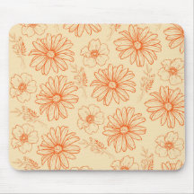 オレンジレトロヴィンテージY2Kフラワーパターン