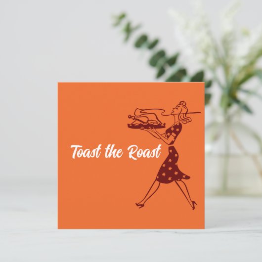 オレンジレトロ感謝祭ディナー 招待状 (スタンド正面)