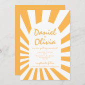 オレンジレトロ結婚ズ 招待状 (正面/裏面)