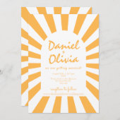 オレンジレトロ結婚ズ 招待状 (正面/裏面)
