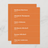 オレンジレトロ結婚座席表DIY 招待状 (正面/裏面)