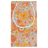 オレンジレトロ花柄 スモールペーパーバッグ (裏面)