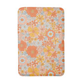 オレンジレトロ花柄 バスマット (正面縦)