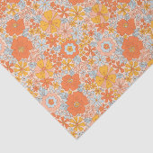 オレンジレトロ花柄 薄葉紙 (詳細)