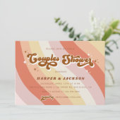 オレンジレトロ70sカップルシャワー 招待状 (スタンド正面)