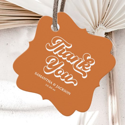 オレンジレトロ70sボホサンキュー結婚ズ フェイバータグ