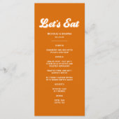 オレンジレトロ70s Boho Groovy Disco 結婚's メニュー (正面)