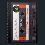 オレンジレトロAudiotape 50th birthday GuestBook NB ノートブック<br><div class="desc">古いオーディオカセット 年齢のための小さな黒のラウンド。デザインスパイラルノート（ゲストブックとして）の文字50th誕生日パーティー用。懸命カバーのゲストブック。一致する誕生日は、日付のマグネットとハガキ、誕生日の招待状、誕生日紙ナプキンとゲストブック(懸命カバー)。レトロ忘れなオーディオタップ(透明、緑の色、デカールなど)のコレクション全体を行わない…</div>