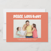 オレンジレトロGroovy Peace Love Joy写真 シーズンカード (正面)