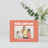 オレンジレトロGroovy Peace Love Joy写真 シーズンポストカード (スタンド正面)