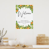 オレンジレモンシトラスブライダルシャワーウェルカムサイン ポスター (キッチン)