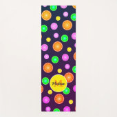 オレンジレモンライムフルーツ夏パターンモノグラム ヨガマット (正面)