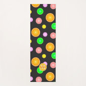 オレンジレモンライムフルーツ夏パターンモノグラム ヨガマット (正面)