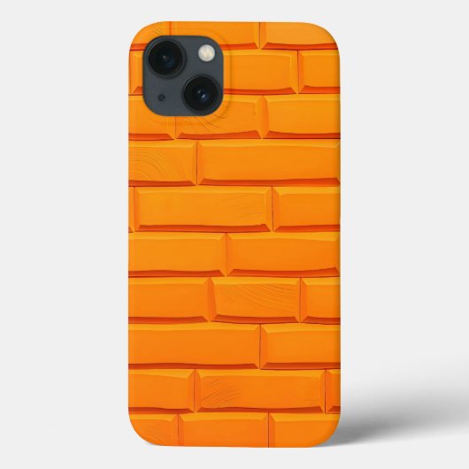 オレンジレンガの壁 iPhoneケース 明るいスタイル Case-Mate iPhoneケース (裏面)