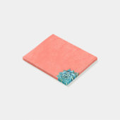 オレンジレースの多肉質の水彩 ポストイット (アングル)