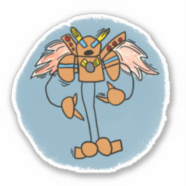 オレンジロボット漫画ブックスタイルシール シール