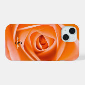 オレンジローズのスマホケース iPhone 15ケース (裏面横)