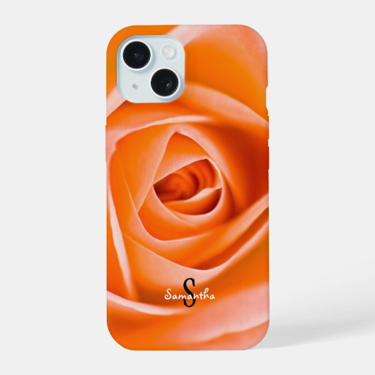 オレンジローズのスマホケース iPhone 15ケース (裏面)