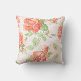 オレンジローズクラシックパターン クッション