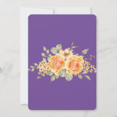 オレンジローズストリングライトパープル誕生日 招待状 (裏面)