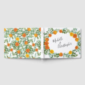 オレンジローズ ウェディング エレガント 美しい ゲストブック (全面)