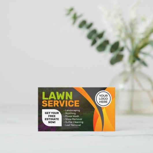 オレンジローンサービス造園モウィングガーデン気に 名刺 (スタンド正面)