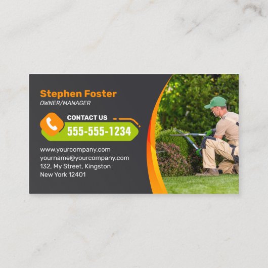 オレンジローンサービス造園モウィングガーデン気に 名刺 (裏面)