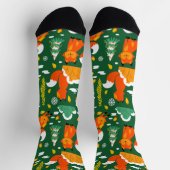 オレンジワイルドオータムウィンターフォレストキツネ ソックス (上部)