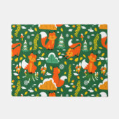 オレンジワイルドオータムウィンターフォレストキツネ ドアマット (正面)