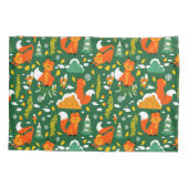 オレンジワイルドオータムウィンターフォレストキツネ 枕カバー (裏面)