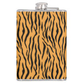 オレンジワイルドタイガー顔オンタイガースキンパターン フラスク (裏面)