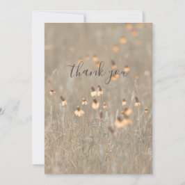 オレンジワイルドフラワーインメドウフラットサンキューカード サンキューカード