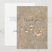 オレンジワイルドフラワーインメドウフラットサンキューカード サンキューカード (正面/裏面)