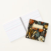 オレンジワイルドフラワーズ&ゴールデンバードフォーク開花 ノートブック (内部)