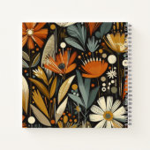 オレンジワイルドフラワーズ&ゴールデンバードフォーク開花 ノートブック (裏面)