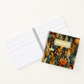 オレンジワイルドフラワーズ&ゴールデンバードモダンフォーク ノートブック (内部)