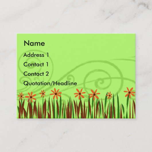 オレンジワイルドフラワー 名刺 (正面)