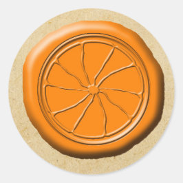 オレンジワックスシールOMDスライスデザインシール ラウンドシール